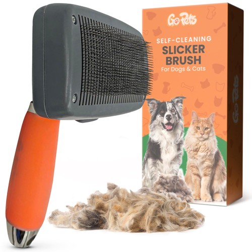 Self cleaning slicker brush - self-cleaning,